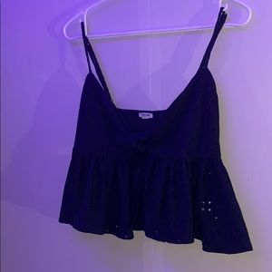 •Front tie peplum top•small•Garage•